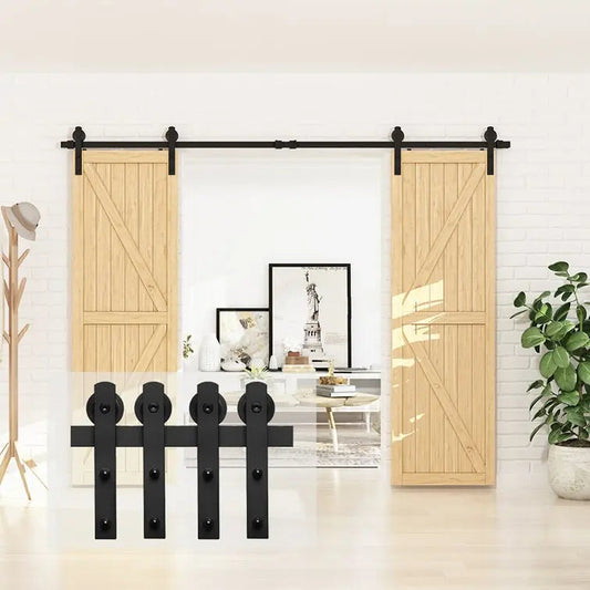 Barn Door Track Kit for Double Door (No Door)