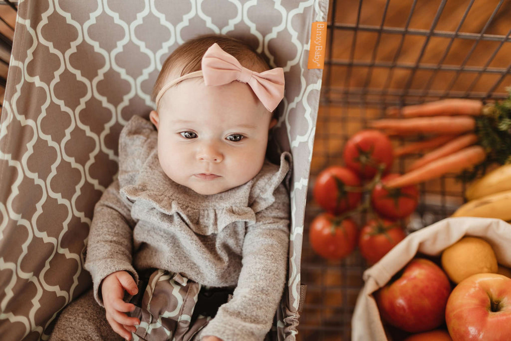 Baby Shopping Cart Hammock | Gray/Aqua - 97% cotton