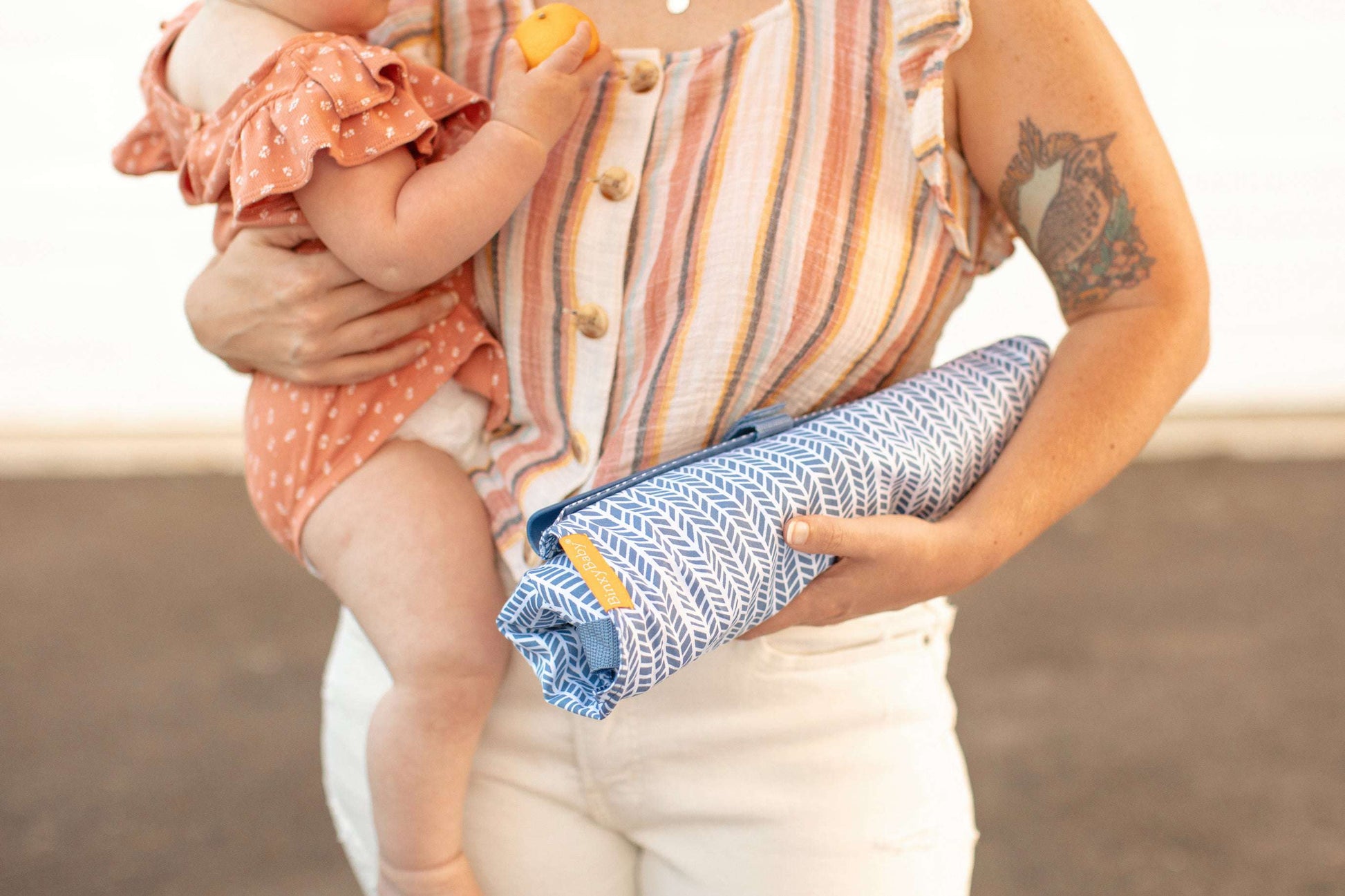 Baby Shopping Cart Hammock | Blue Little Arrow Design - 97% cotton