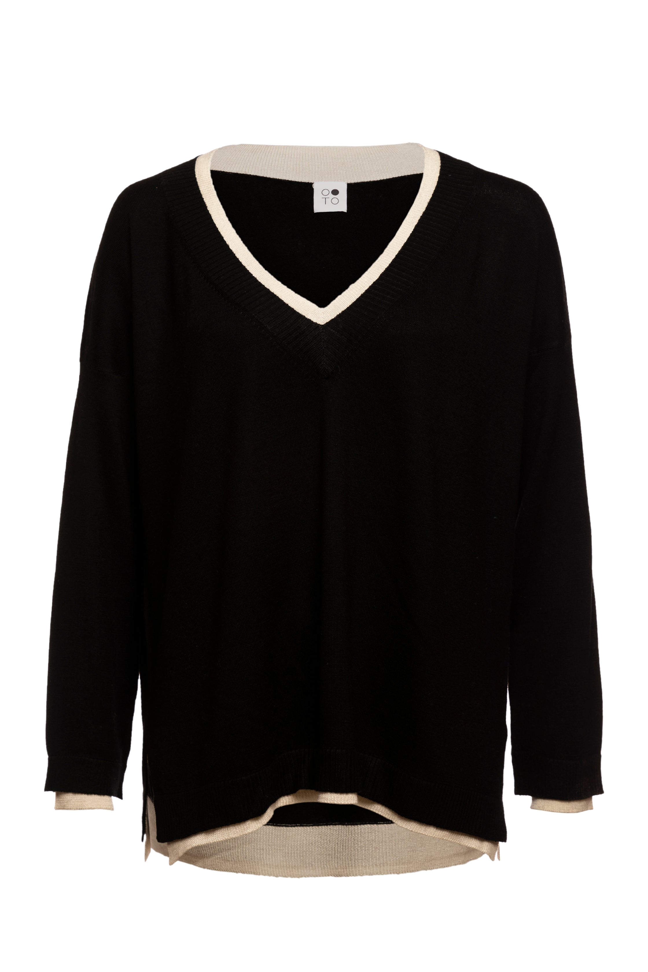 Lapis Loose Fit V Neck Oversized Sweater