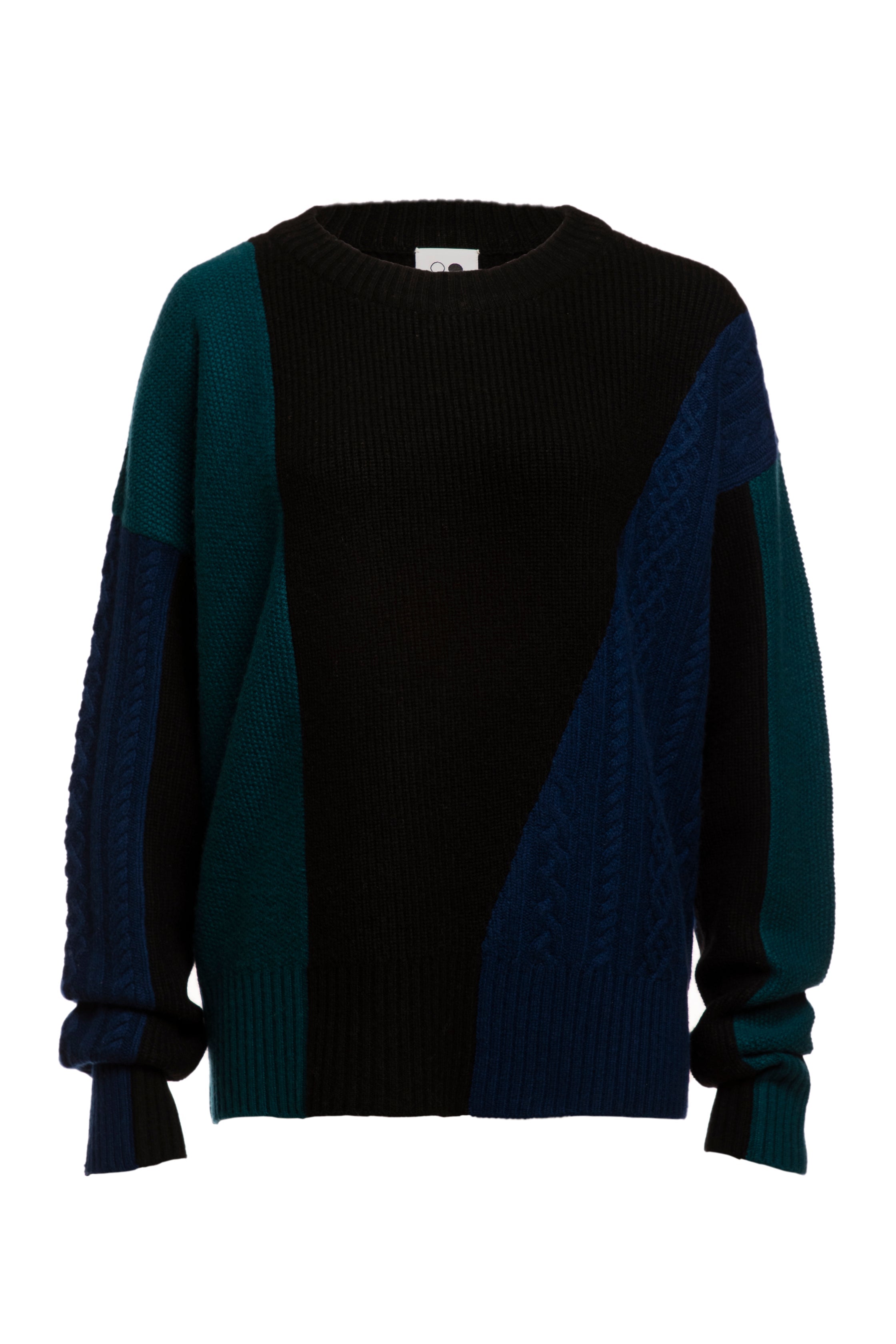 Citrine Color Block Oversized Sweater