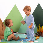 Cotton Jogger Pants in Chambray Blue