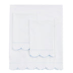 Scallop Frame Embroidered Cotton Percale Sheet Set