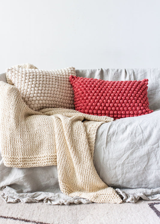 Cotton Bobbles Textured Throw Pillow