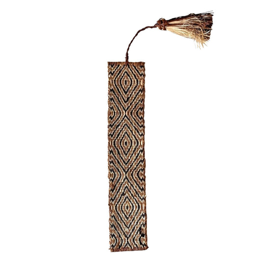 Cardwoven Raffia Bookmark - Brown/Black