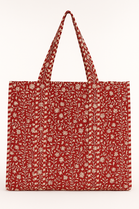 Crimson Bloom Tote