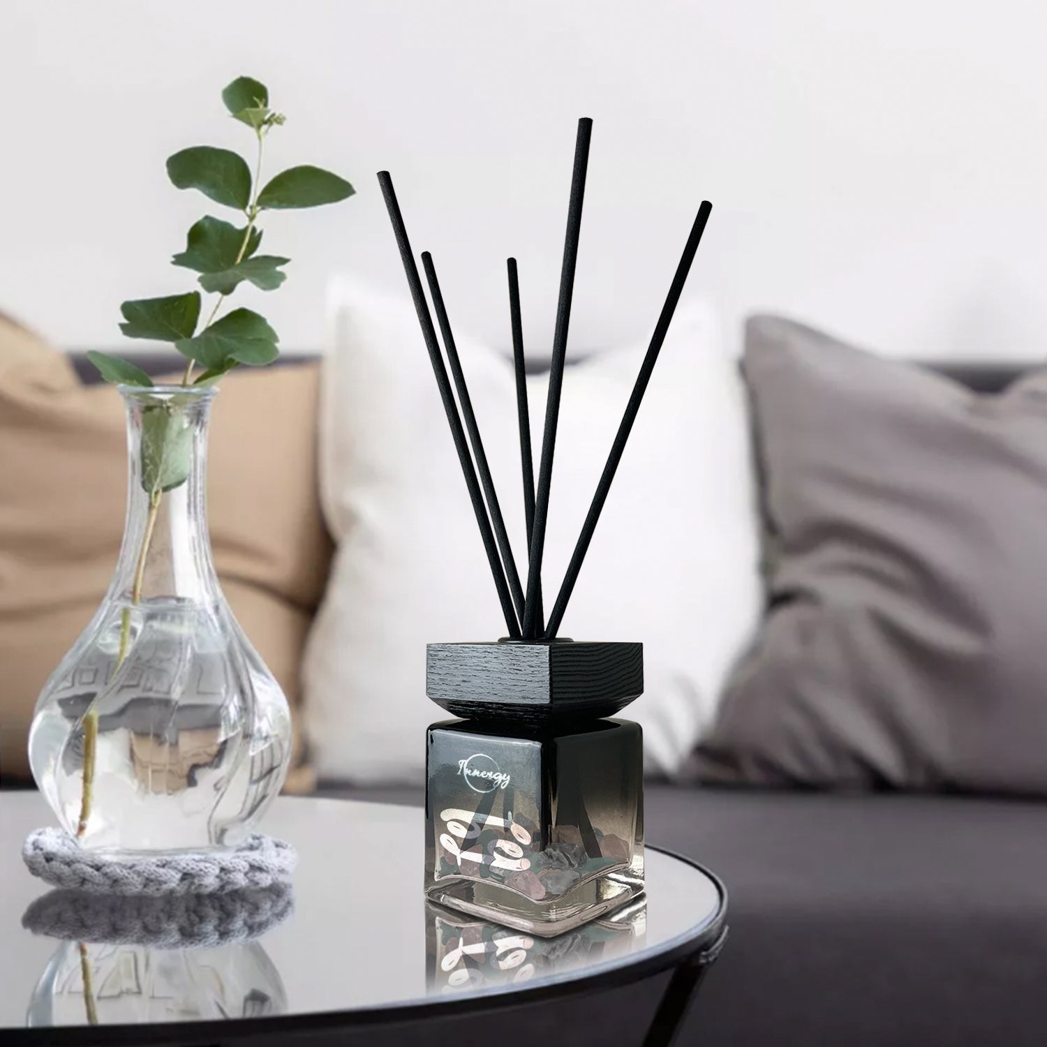 Cancer Zodiac Crystal-Enhanced Reed Oil Diffuser, Moonlight Garden Scent, 100ml