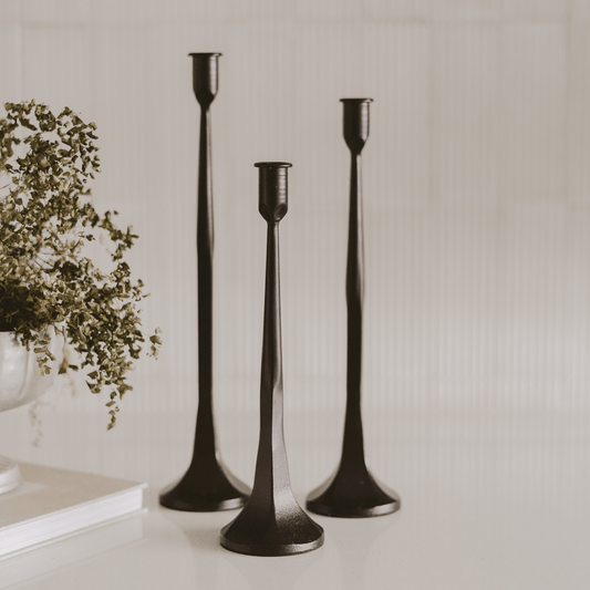 Cast Iron Taper Candle Holders - The Peony Haus