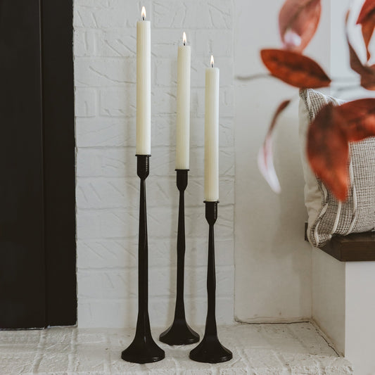Cast Iron Taper Candle Holders - The Peony Haus
