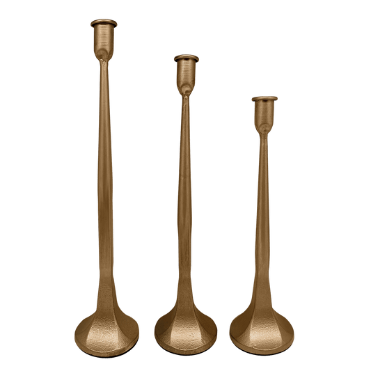 Gold Cast Iron Taper Candle Holders - The Peony Haus