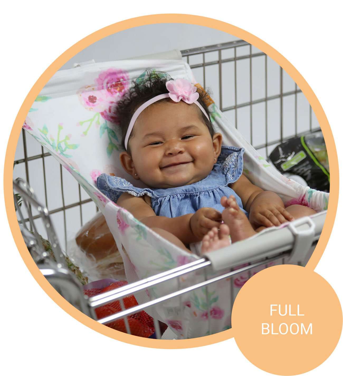 Baby Shopping Cart Hammock | Full Bloom Watercolor Floral Print - 97% cotton