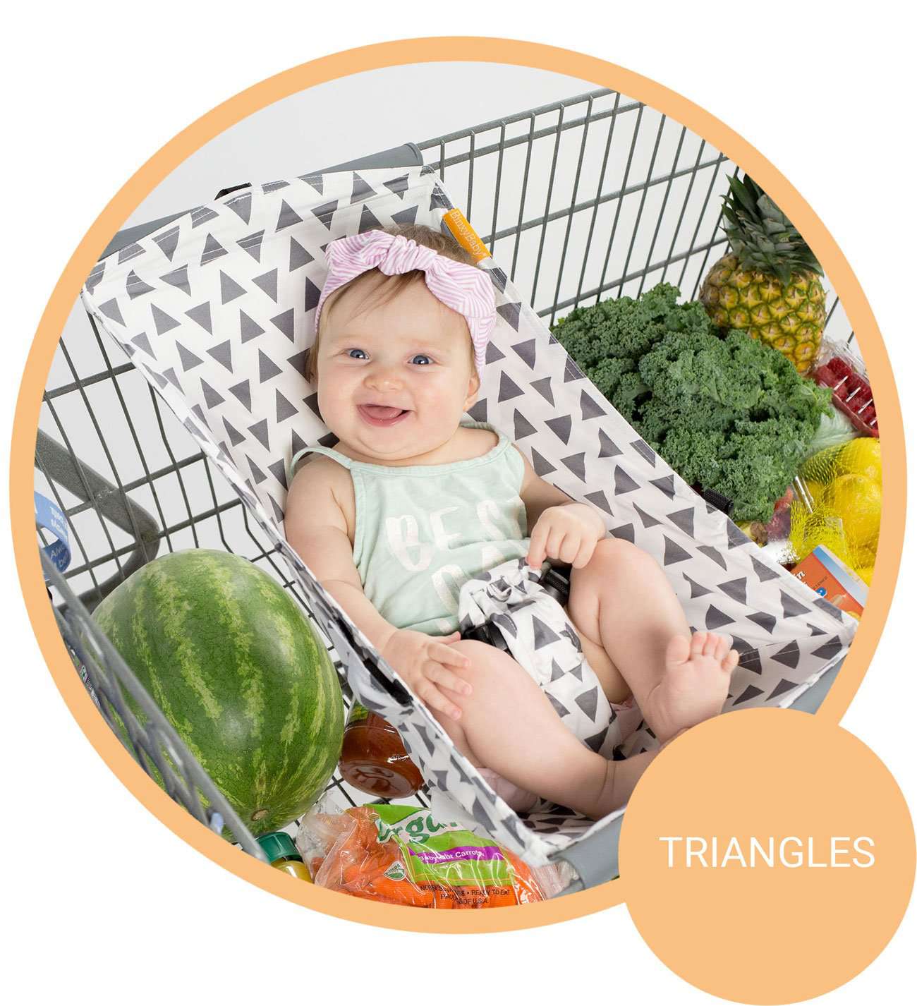 Baby Shopping Cart Hammock | Triangles - 97% cotton