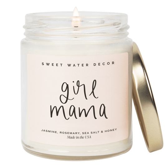 Girl Mama Soy Candle - Clear Jar - 9 oz (Wildflowers and Salt)