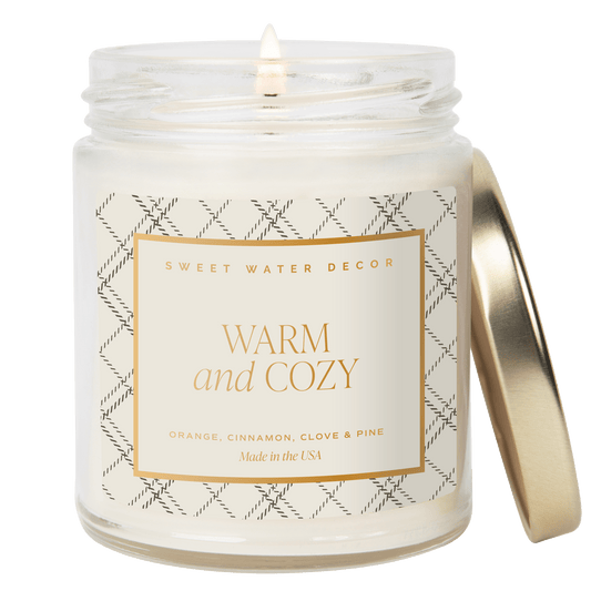 Warm and Cozy Soy Candle - Clear Jar - 9 oz