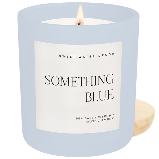 Something Blue Soy Candle - Blue Matte Jar - 15 oz (Salt and Sea)