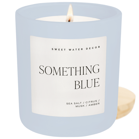 Something Blue Soy Candle - Blue Matte Jar - 15 oz (Salt and Sea)