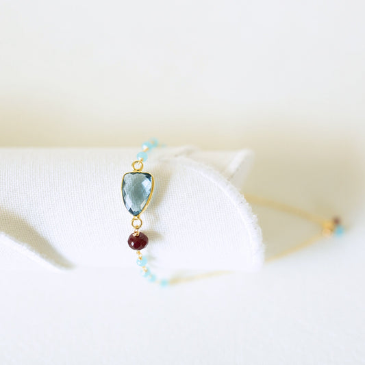 London Blue Quartz Adjustable Gemstone Bracelet