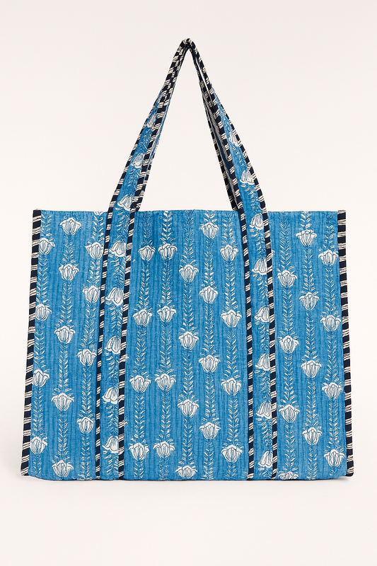 Blue & White Blooms Tote