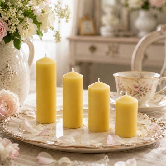 1.25" Wide Beeswax Pillar Candles