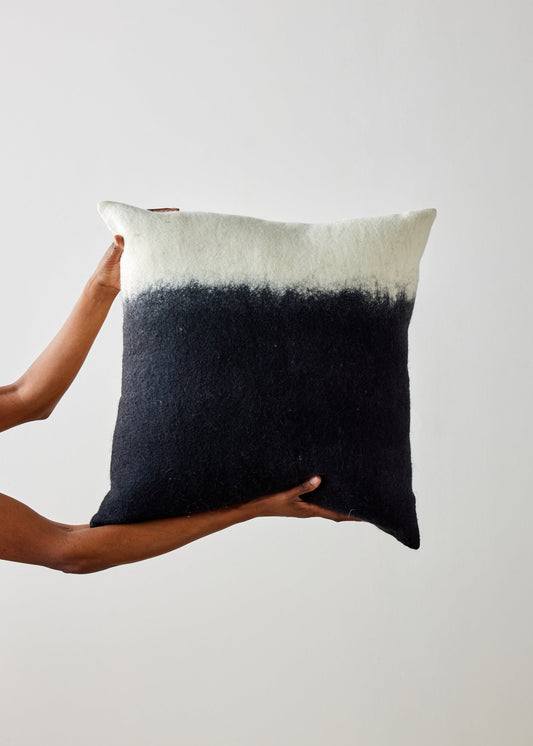 Eclipse Dip-Dyed Organic Wool Throw Pillow