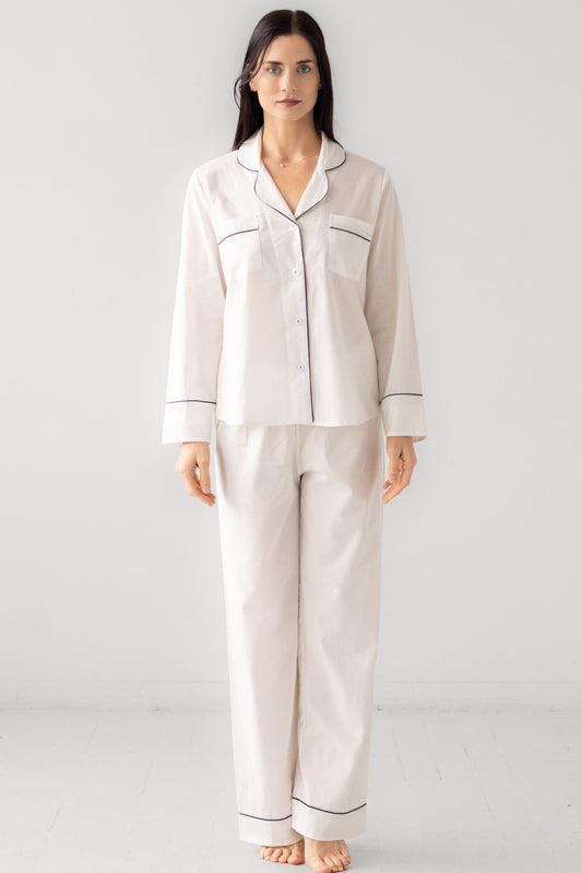 Classic Woven Cotton Pajama Set