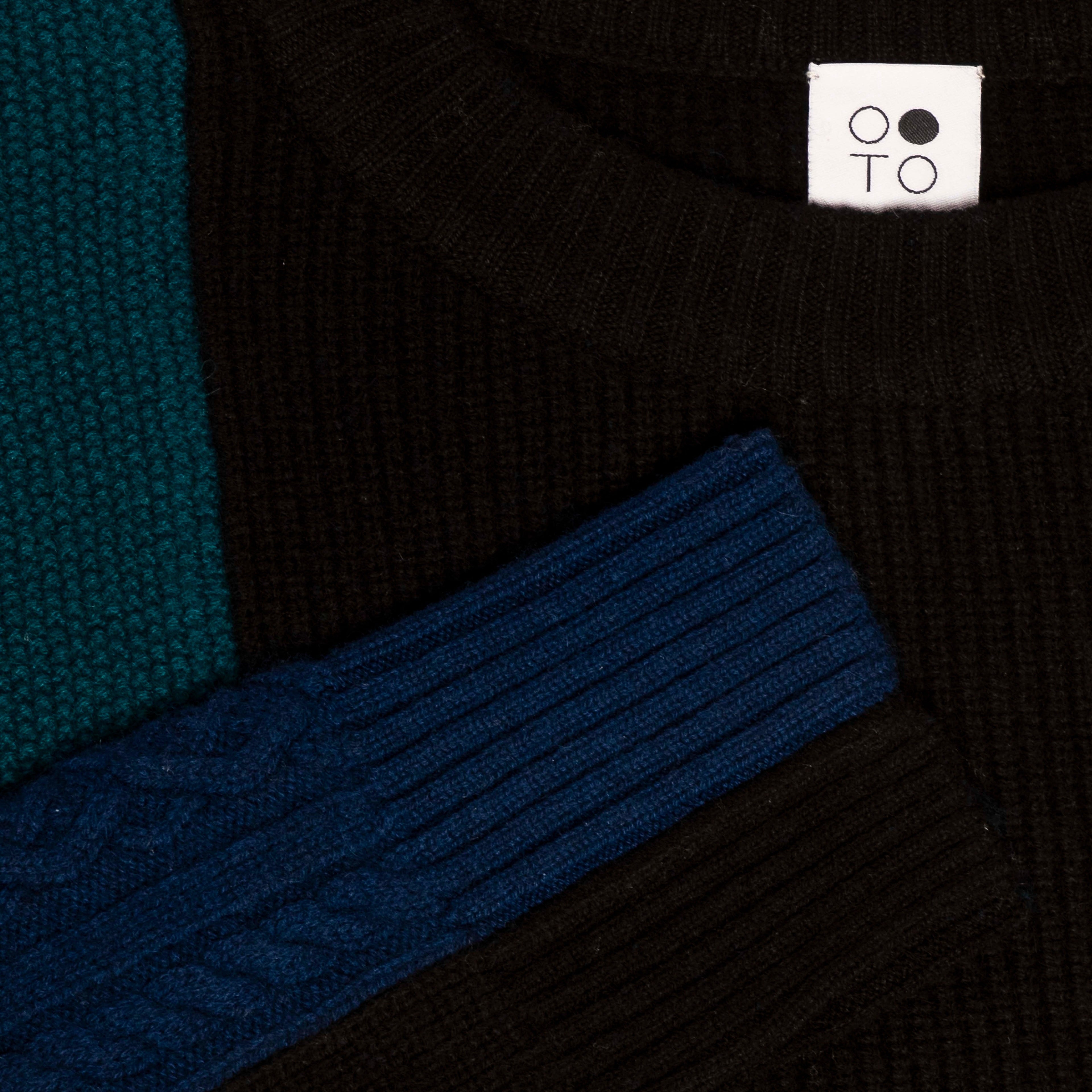 Citrine Color Block Oversized Sweater