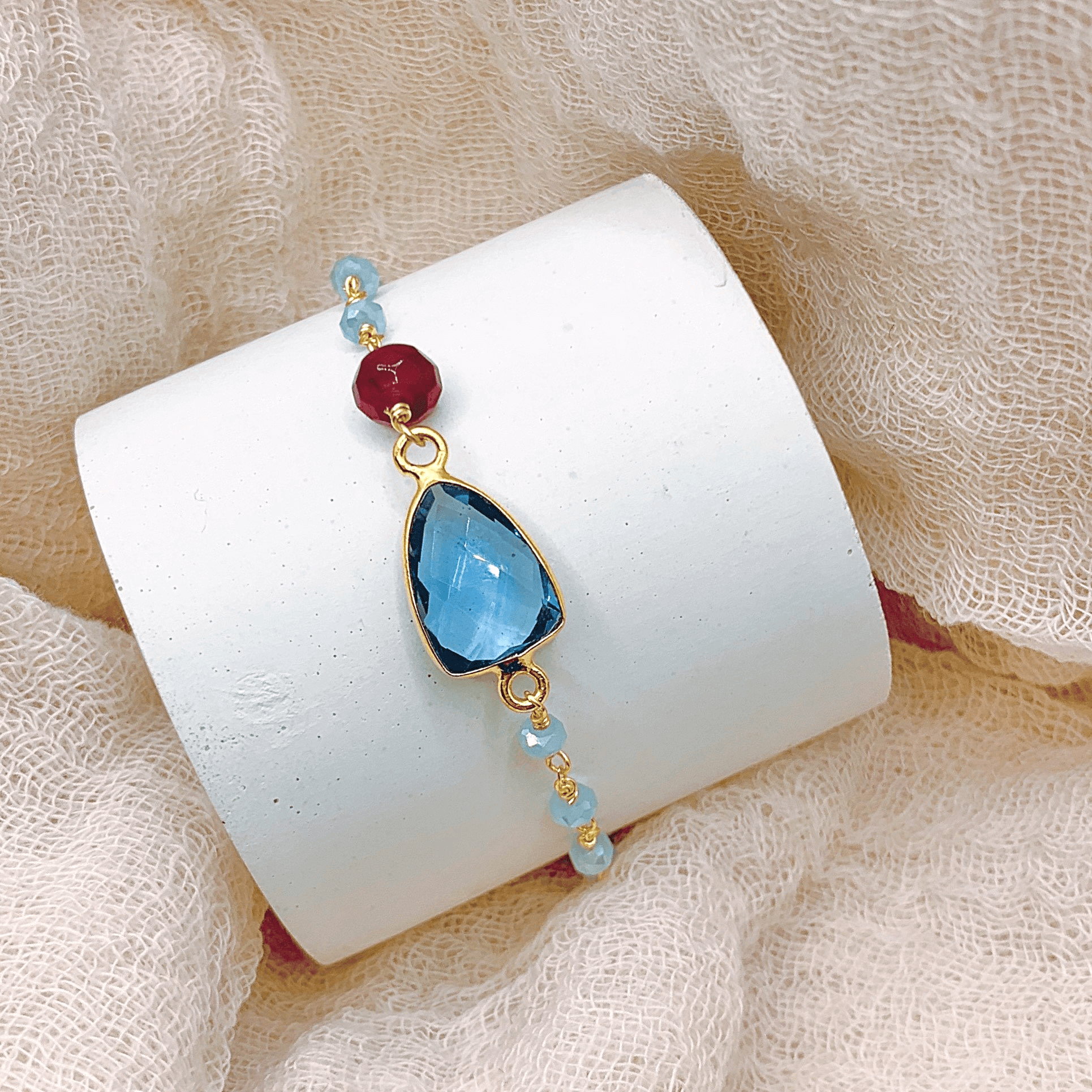 London Blue Quartz Adjustable Gemstone Bracelet