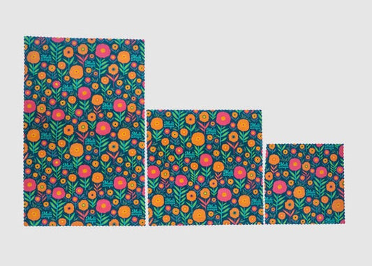 Beeswax Food Wrap - Fall Bloom Print - The Peony Haus