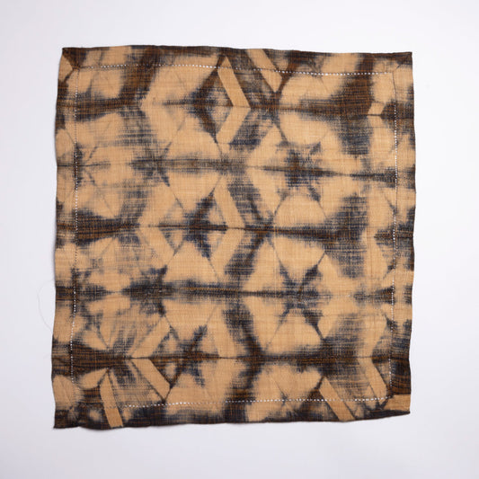 Raffia Table Top Centerpiece - Turtle Pattern - Brown Black