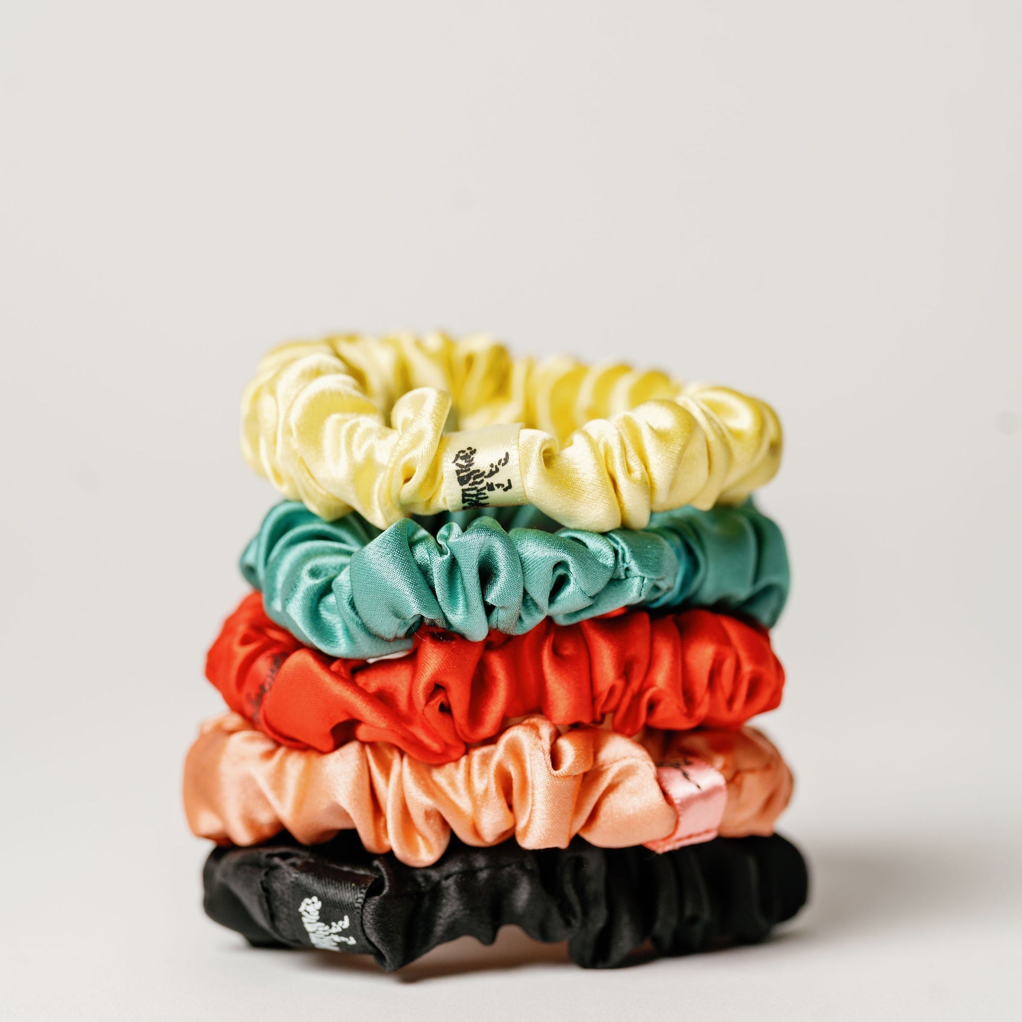 Organic Silk Small Scrunchie 3-Pack Peachy Coral
