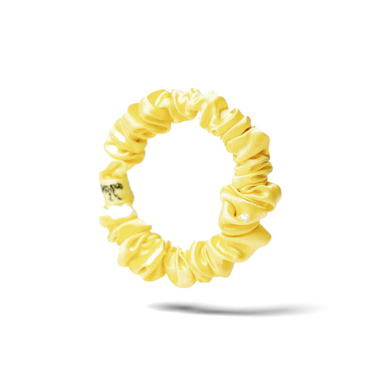 Organic Silk Small Scrunchie 3-Pack Sunshine Yellow
