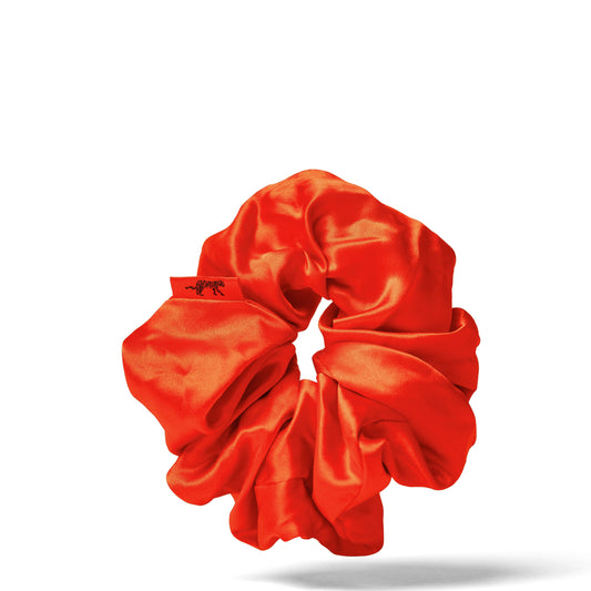 Organic Silk Oversized Scrunchie Tomato Red