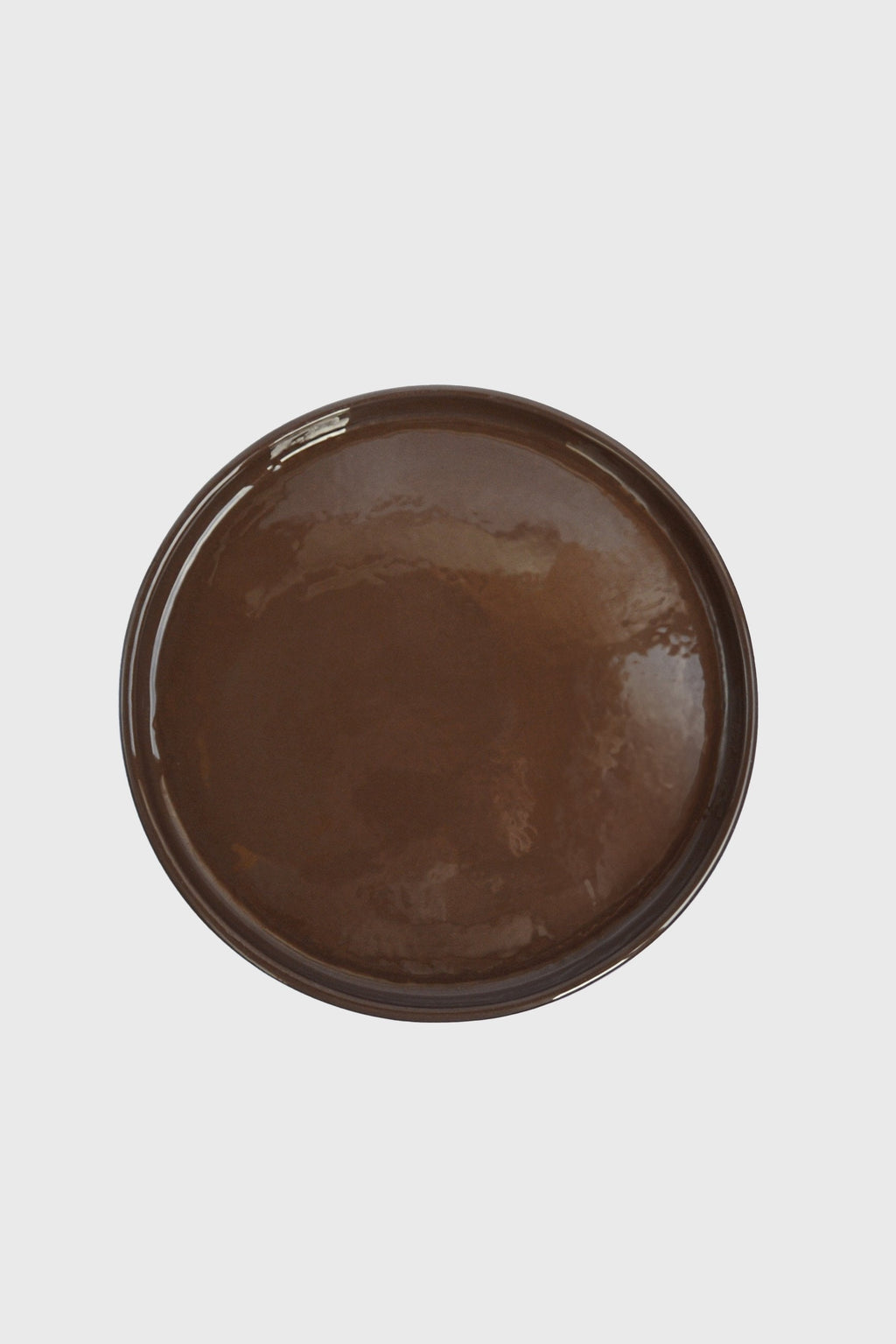 Handmade Porcelain Dinner Plates. Forget-me-not/Chocolate
