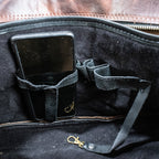 Leather Hide Laptop Bag- Rustic Merlot and Black (Buckles)