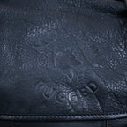 Leather Hide Laptop Bag- Black (Buckles)