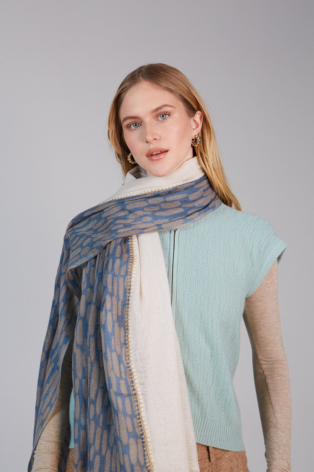 Double Layered Stole Printed Scarf Ali