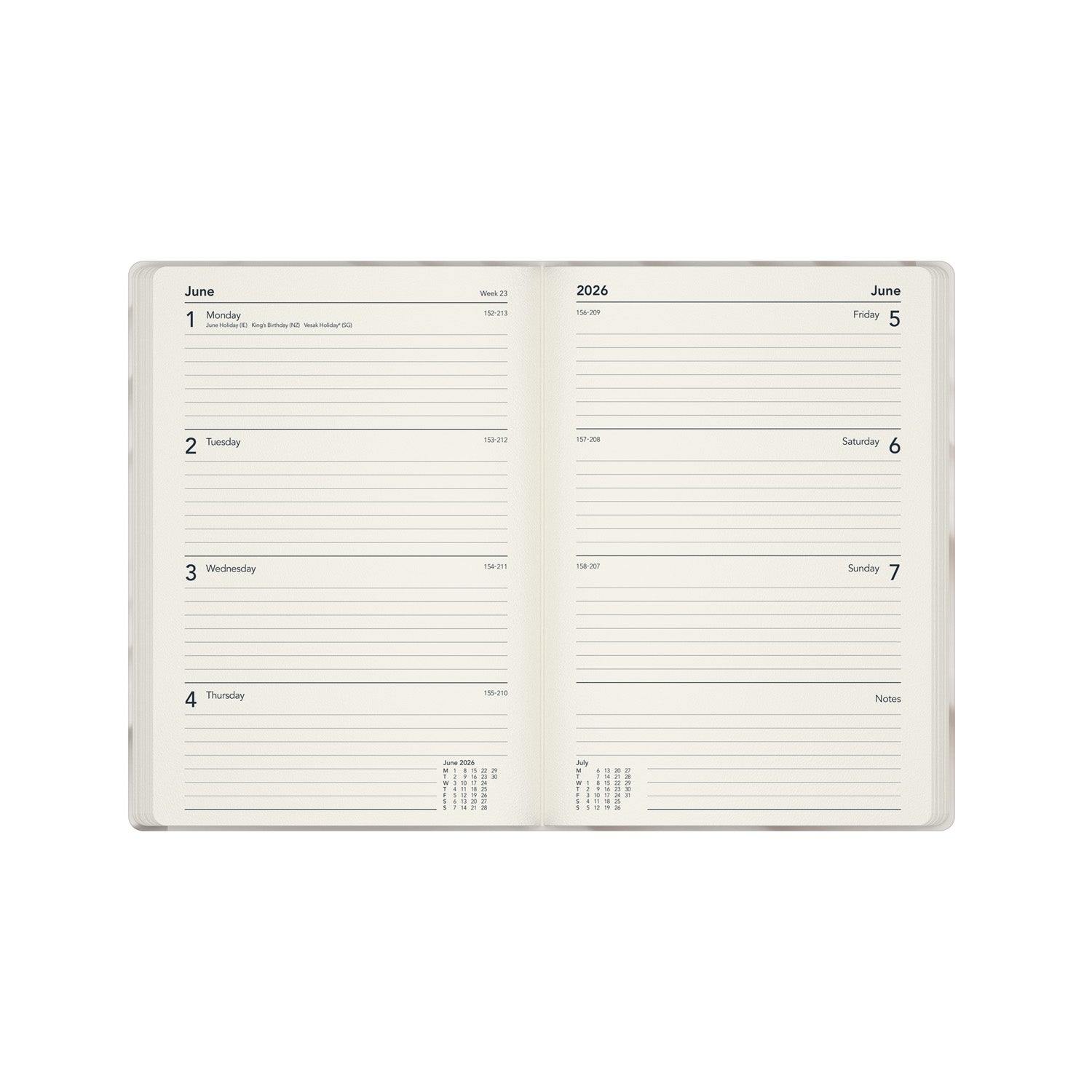 Dimensional Surfaces - A5  Week-To-View - Diary - 2026 Calendar Year Planner