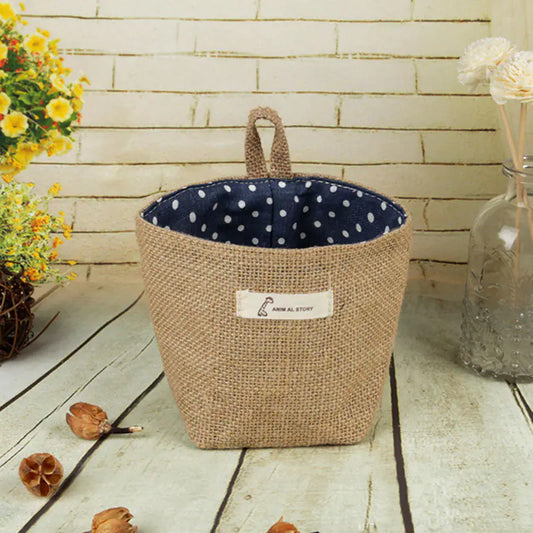 Cotton Linen Flower Pot Hanging Storage Bag - The Peony Haus