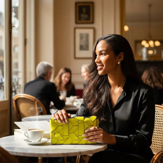 THE ZENOBIA WOVEN CLUTCH