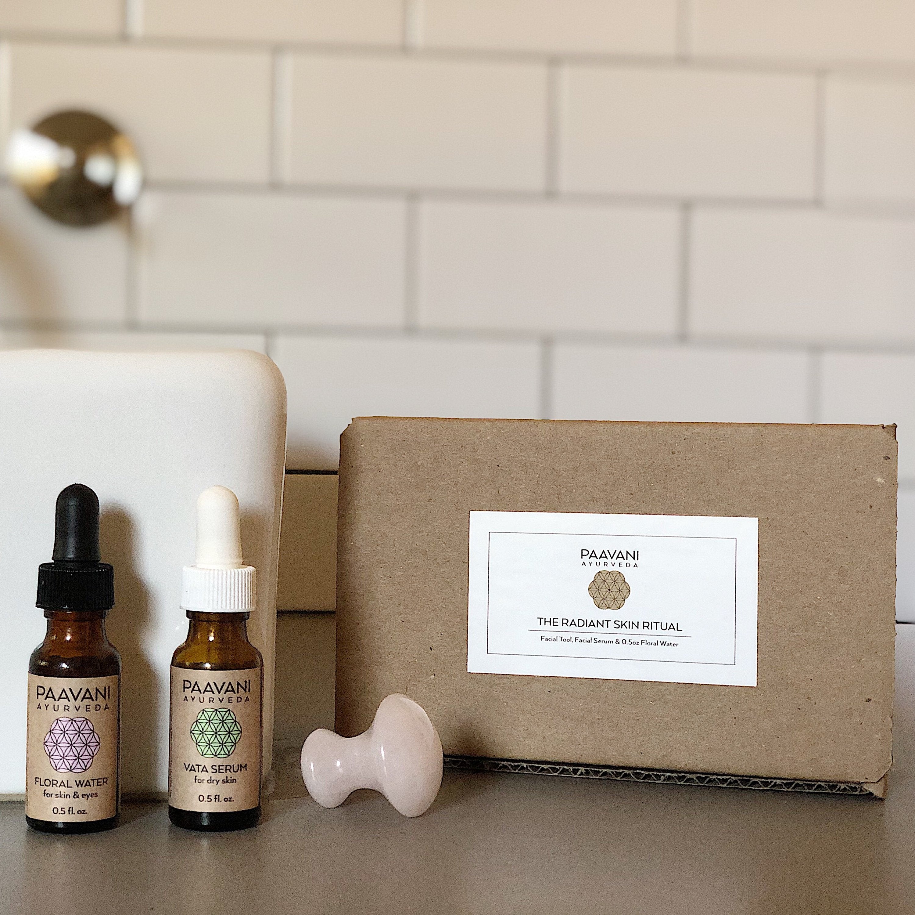 Radiant Skin Ritual | Ayurvedic Rose Quartz Facial Massage Kit - The Peony Haus