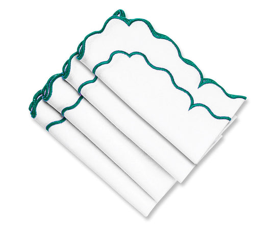 Green Scalloped Napkins