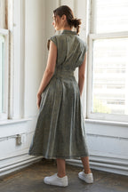 SUNSHINE SQUEEZE DENIM MIDI DRESS - 90% Cotton