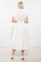 DEEPER CONNECTION WOVEN MIDI DRESS