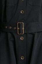 CHARMING DECISION WOVEN MIDI DRESS