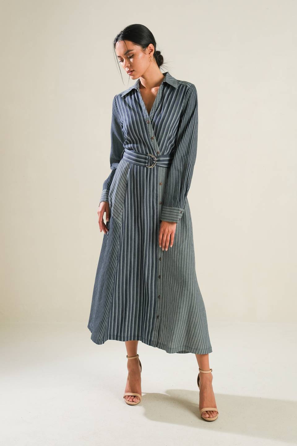 FOREVER DAYDREAMING WOVEN MIDI DRESS - 92% Cotton