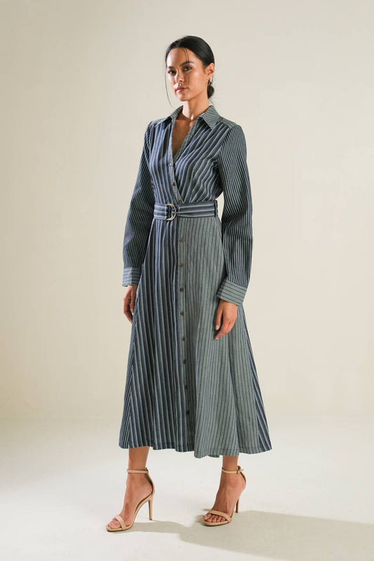 FOREVER DAYDREAMING WOVEN MIDI DRESS - 92% Cotton