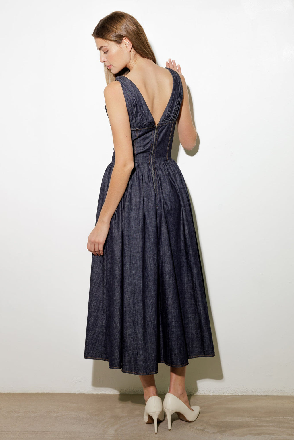 RUSTIC DREAM WOVEN MIDI DRESS - 90% Cotton