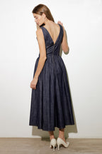 RUSTIC DREAM WOVEN MIDI DRESS - 90% Cotton