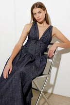 RUSTIC DREAM WOVEN MIDI DRESS - 90% Cotton