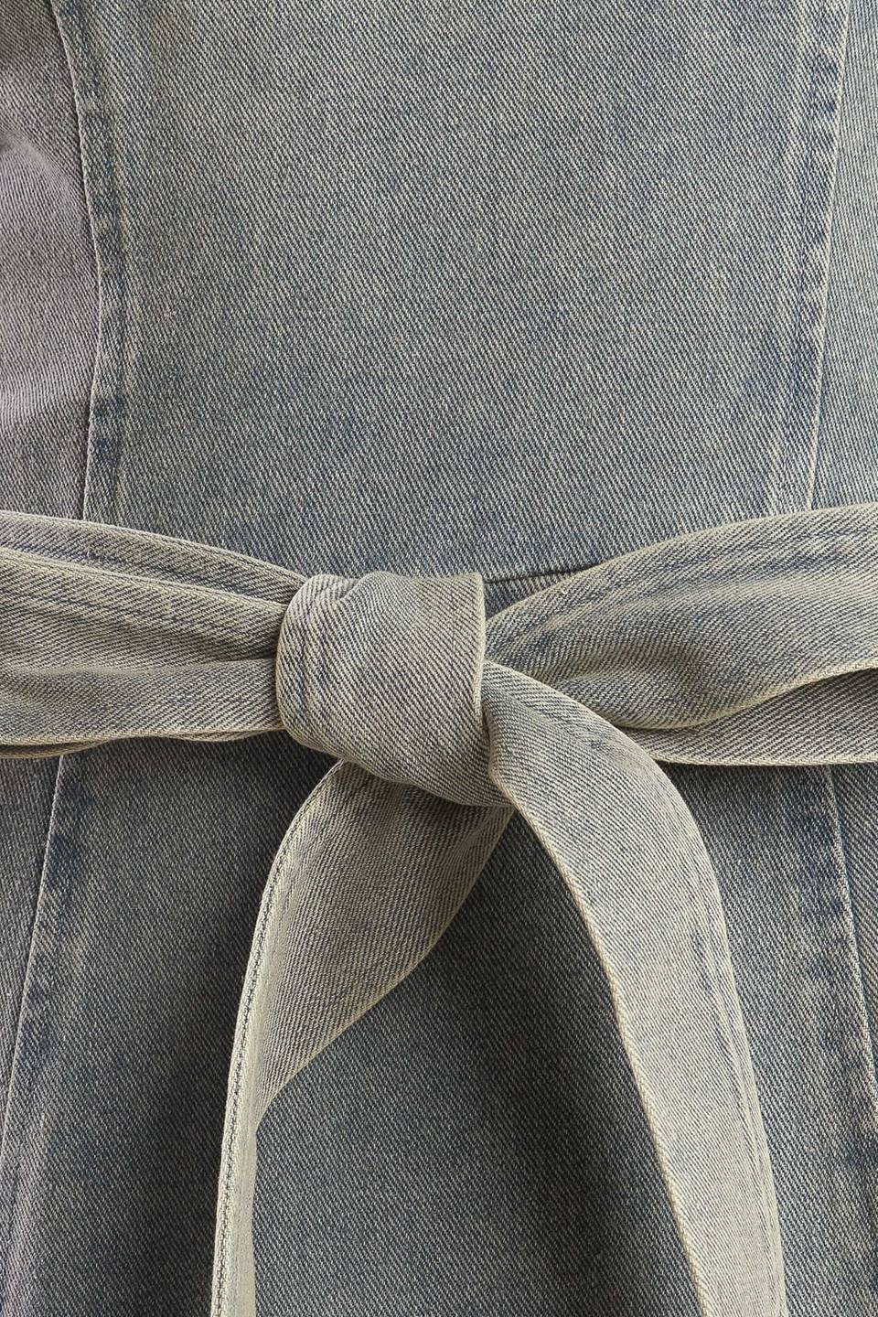 A DAY AT THE VINEYARD DENIM MIDI DRESS - 99% Cotton